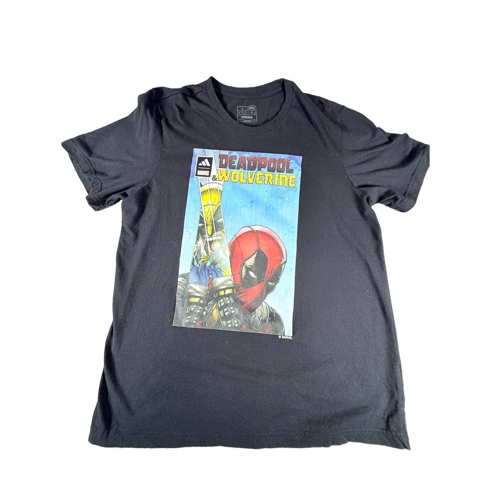 Adidas x Deadpool & Wolverine Movie Promo Tee Double Sided T Shirt Men's Large